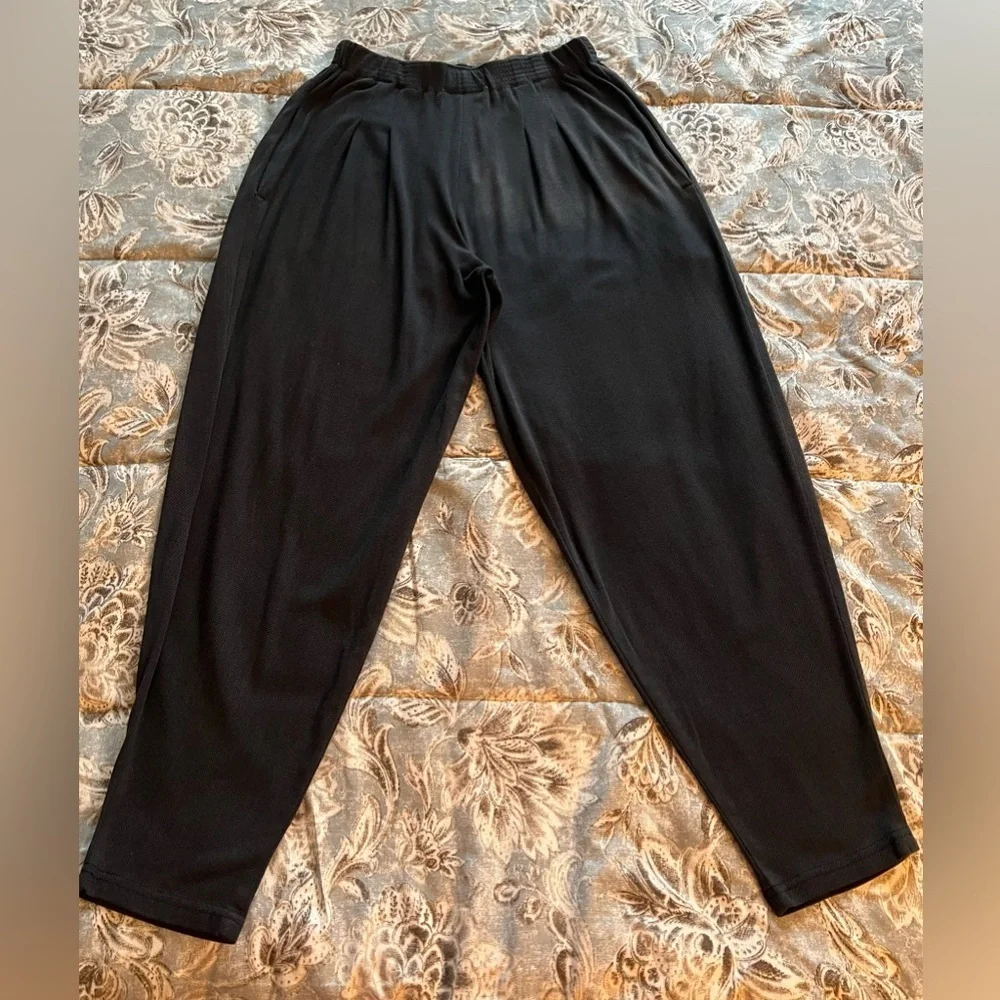 Vtg California Crazee Wear Men's Cotton Blend Pants Size M Black Baggy Parachute